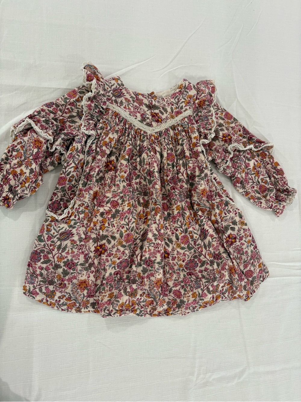 Girls Floral Ruffle Dress